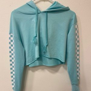 Baby blue cropped hoodie